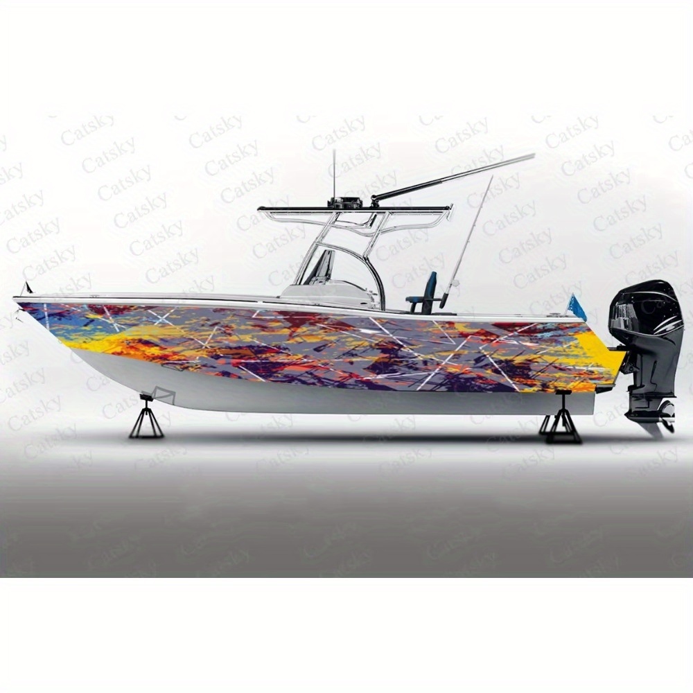 Vector Color Bar Geometric Abstract Boat Sticker Wrap