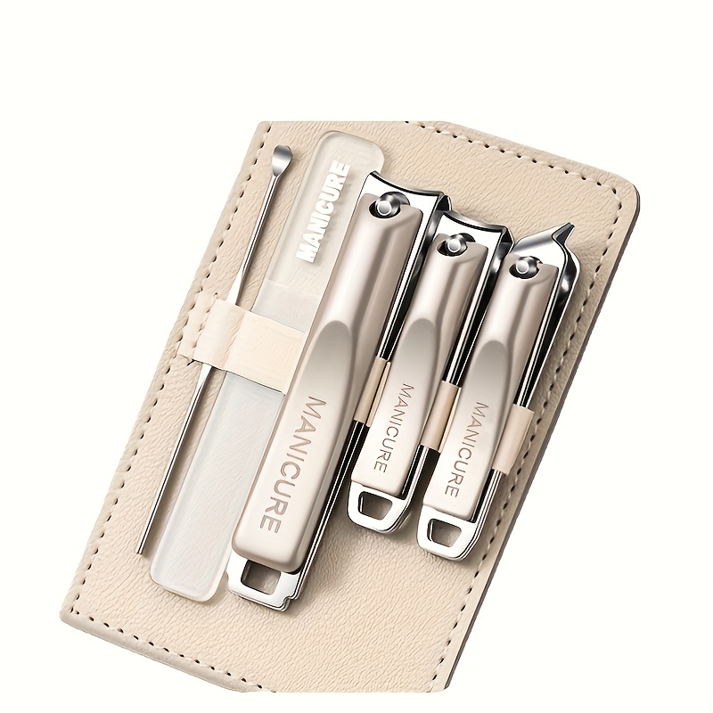 TEMU Precision Nail Clipper 5pcs Set, 2 Sharp And Durable , 1 Complete Set With Ear Spoons, Steel Polishing, Stainless Steel Nail Clipper Set