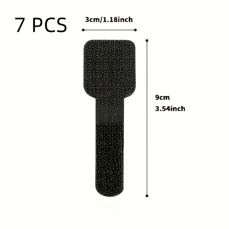 7pcs Self-adhesive Heavy-duty Cable Ties. Reusable Organizers For Computer, Data, And All Cords. Essential For Office Desk Cable Management