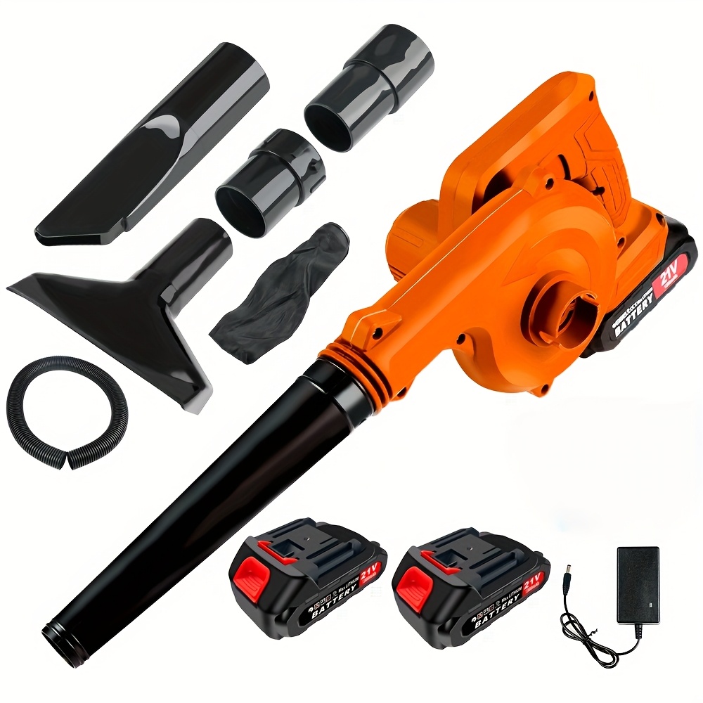 TEMU 1 Set Of Cordless Handheld Powerful Blower, 21v Electric Blower, With Rechargeable Lithium Battery, Optional 1/2 Battery, Extension Tube, Power,