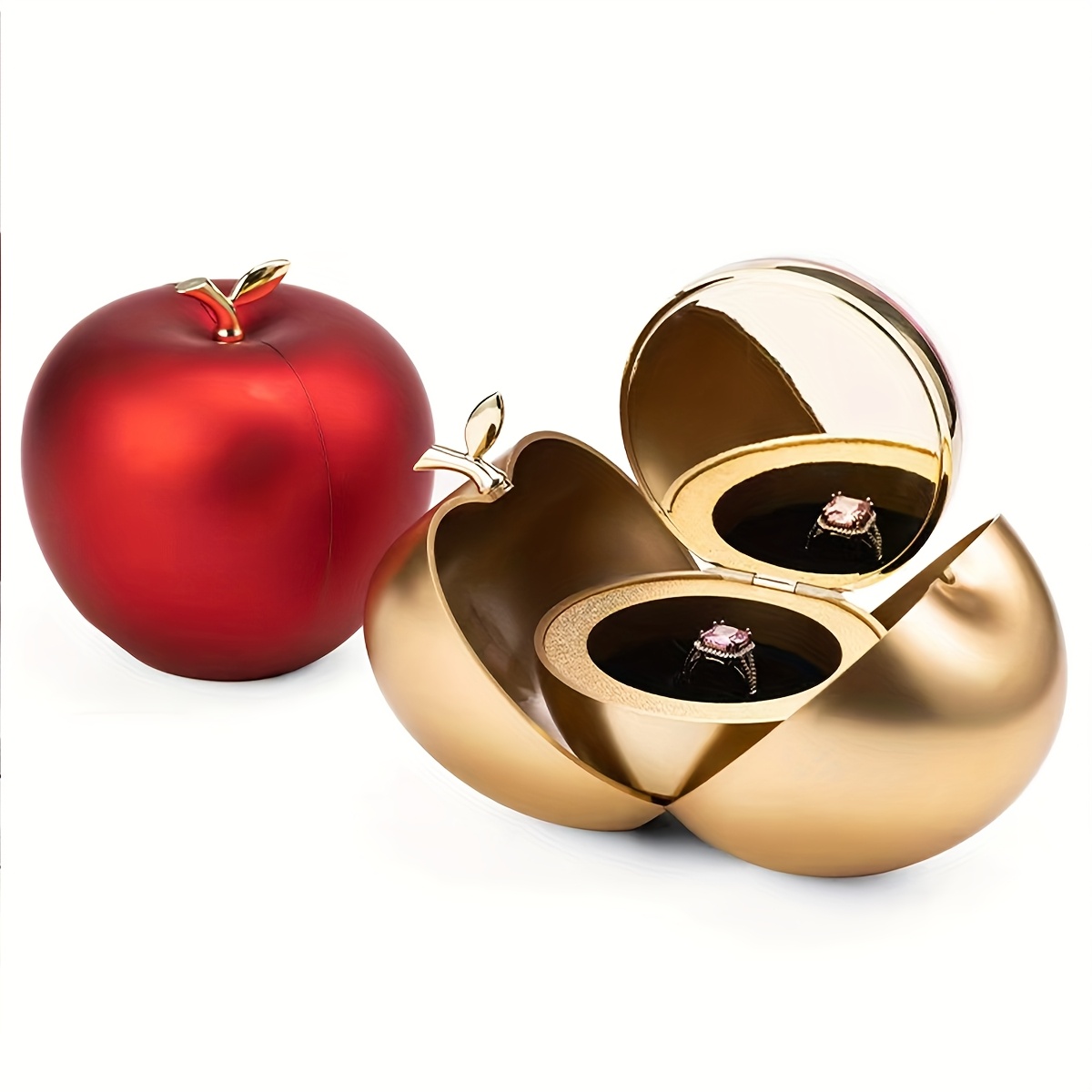 Apple-Shaped Double Open Jewelry Box