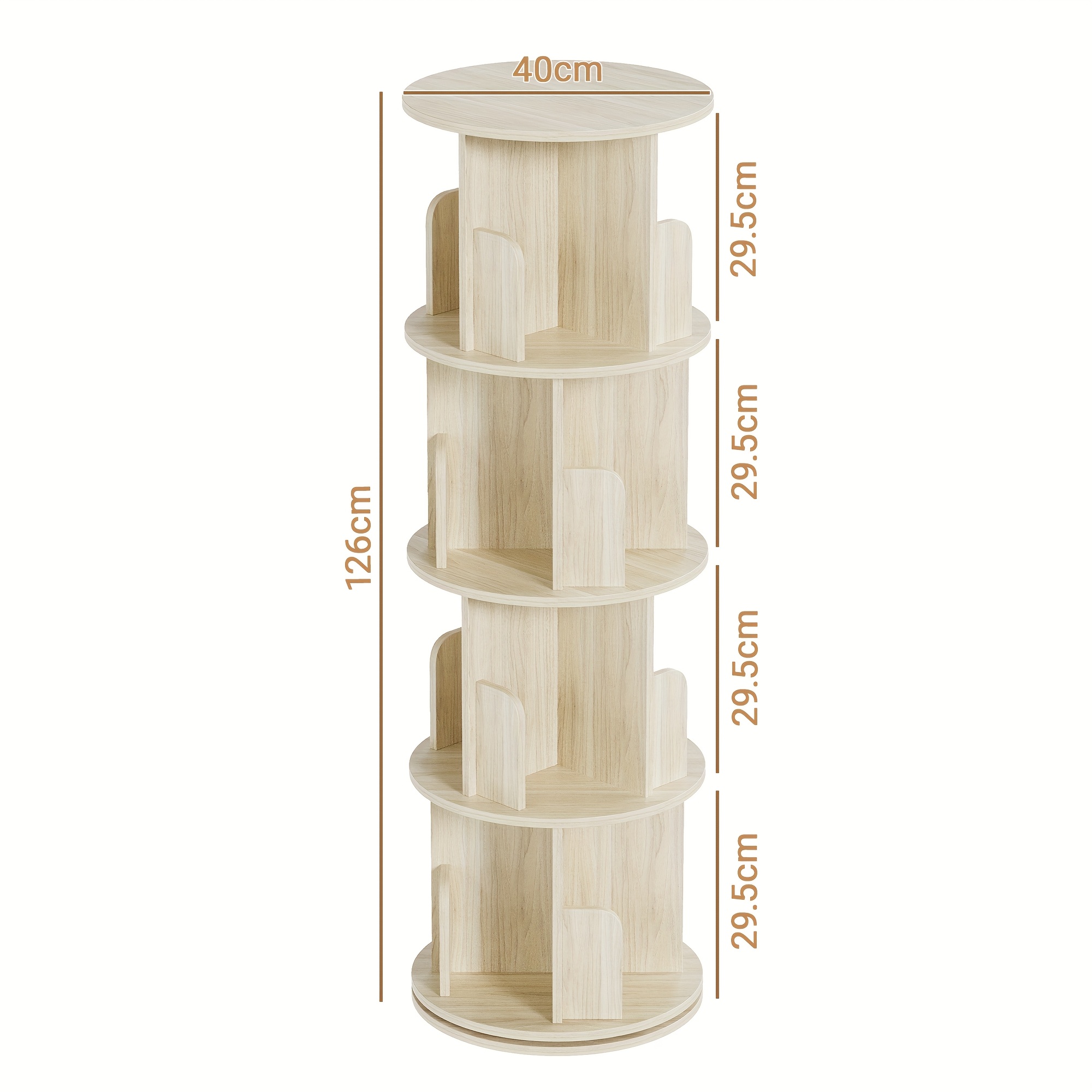   rotating bookshelf 4 tier wooden bookcase corner standing display shelf organizer cd storage rack for small   room office kids furniture  