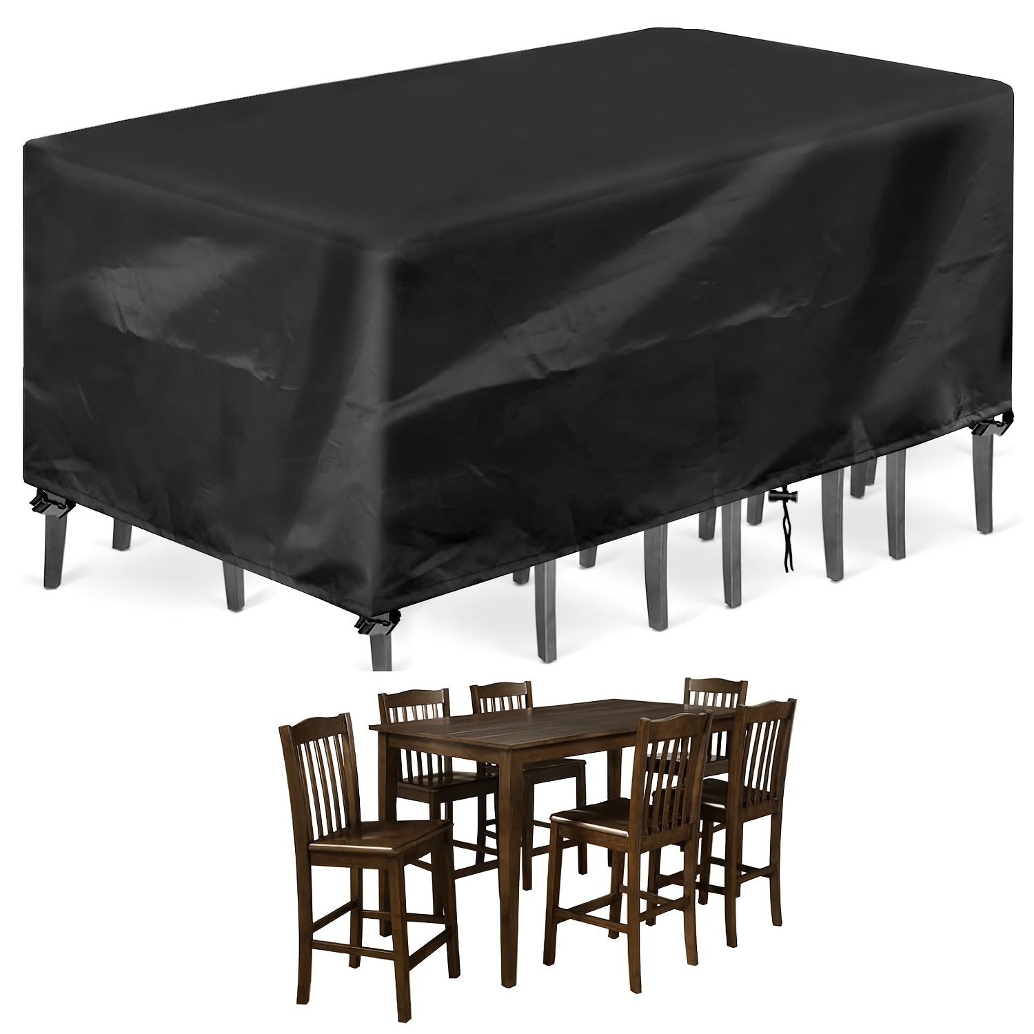 

Waterproof Heavy Duty Patio Furniture Cover: Outdoor Rectangular Table And Chair Set Cover (160x90x74cm Black) - Henlson