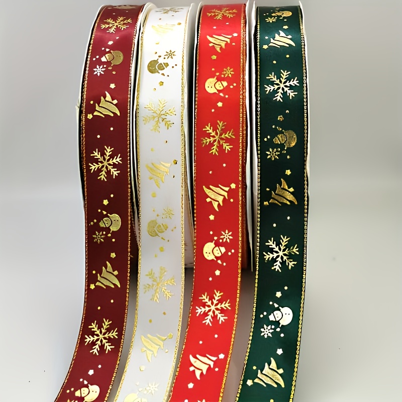 TEMU Nastro di Natale in 4 colori - Larghezza 25mm - per confezioni regalo, decorazioni per albero e lavoretti fai da te - , , verde, , decorazioni