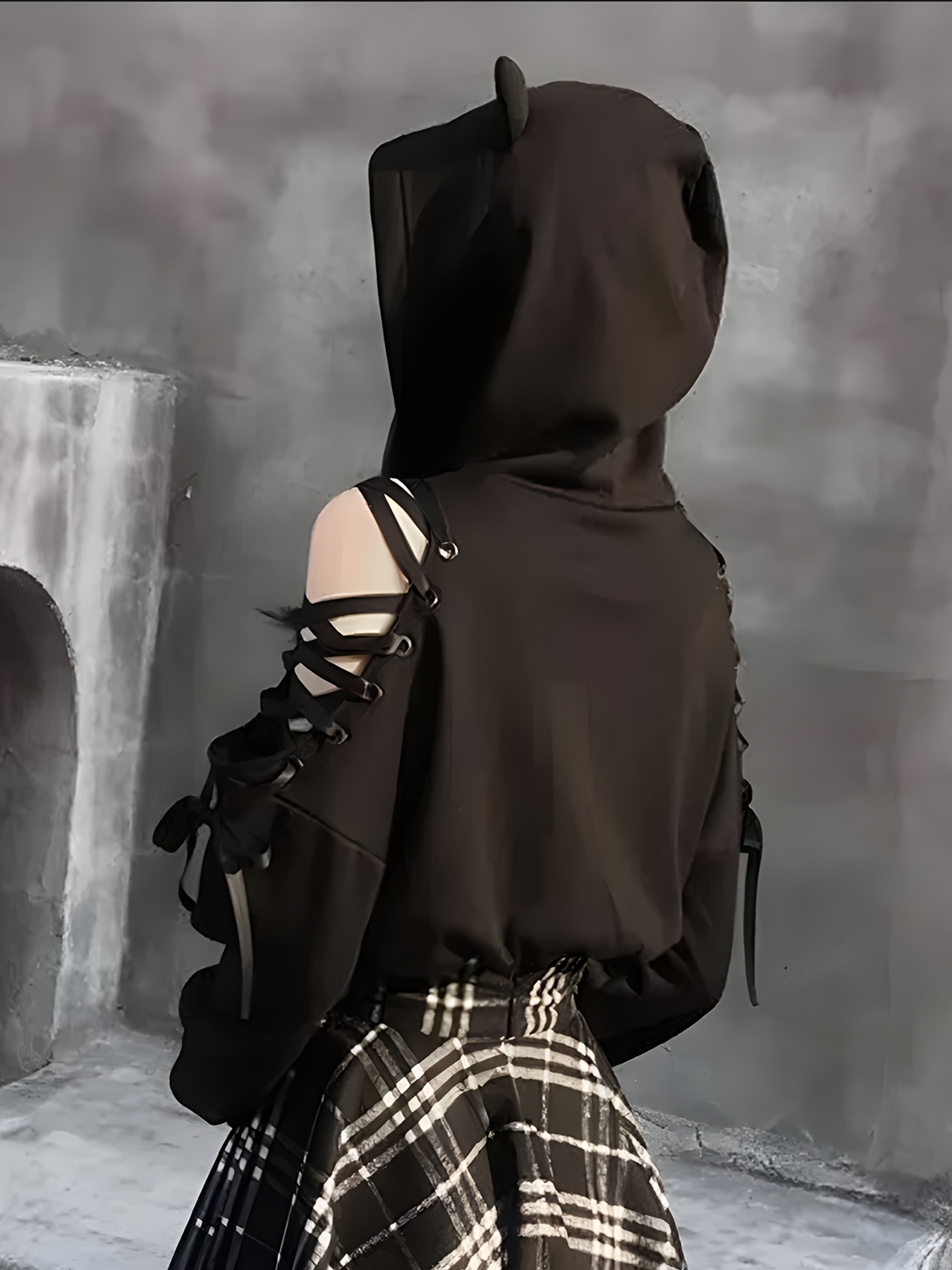 damens casual hoodie katzenohren geometrischem katzendruck Temu