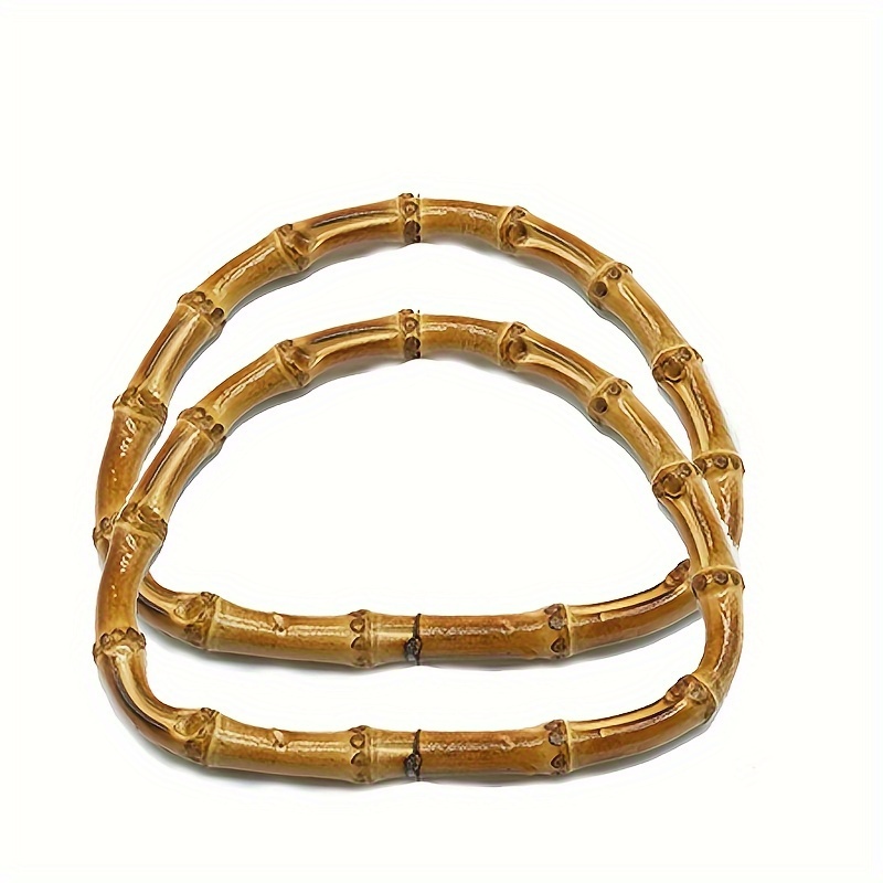 

Handmade Bamboo D-shaped Bag Handles - Beach Bags, Handbags, And Straw Purses - Wooden Material - Ideal For Crafting And Diy Projects