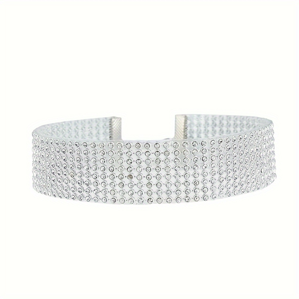 1pc Shiny Necklace Chain Sparkling Choker Female Neck Jewelry For Women Daily And Party Occasions Jewelry
