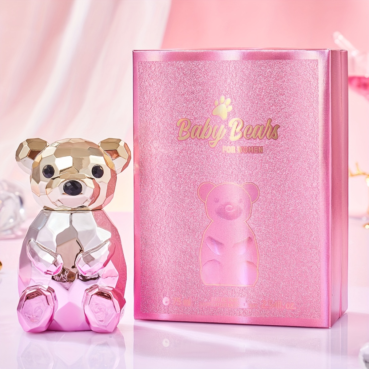 Luxurious Bear Women's Perfume With Fresh Flower Citrus Fragrance Pink 75ml