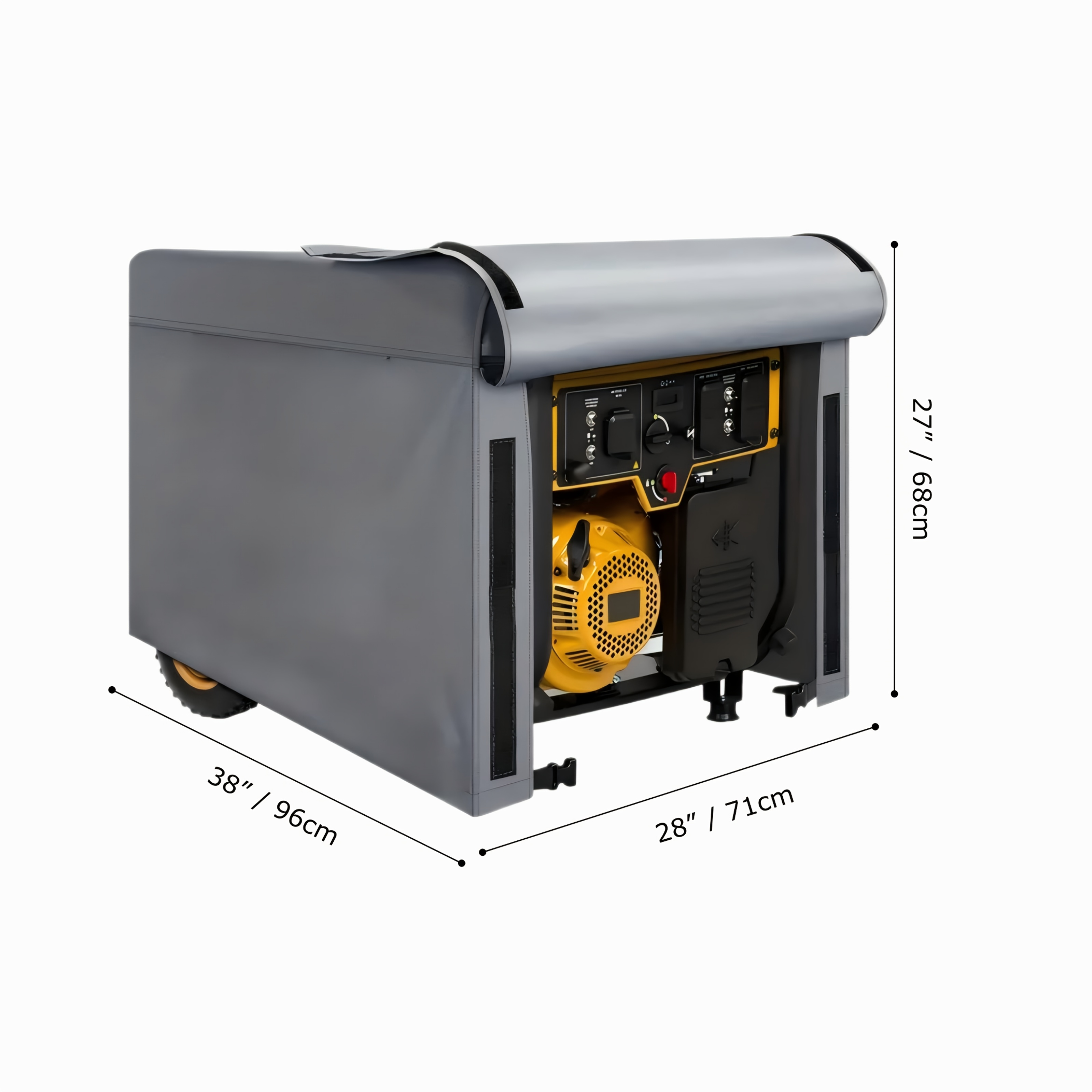 чехол для генератора, прочная ткань 420d oxford для использования на открытом воздухе,   размер для генераторов 5000-10000 вт, серый защитный чехол, устойчивый к уф и разрывам, идеален для кемпинга или резервного питания Детали 2