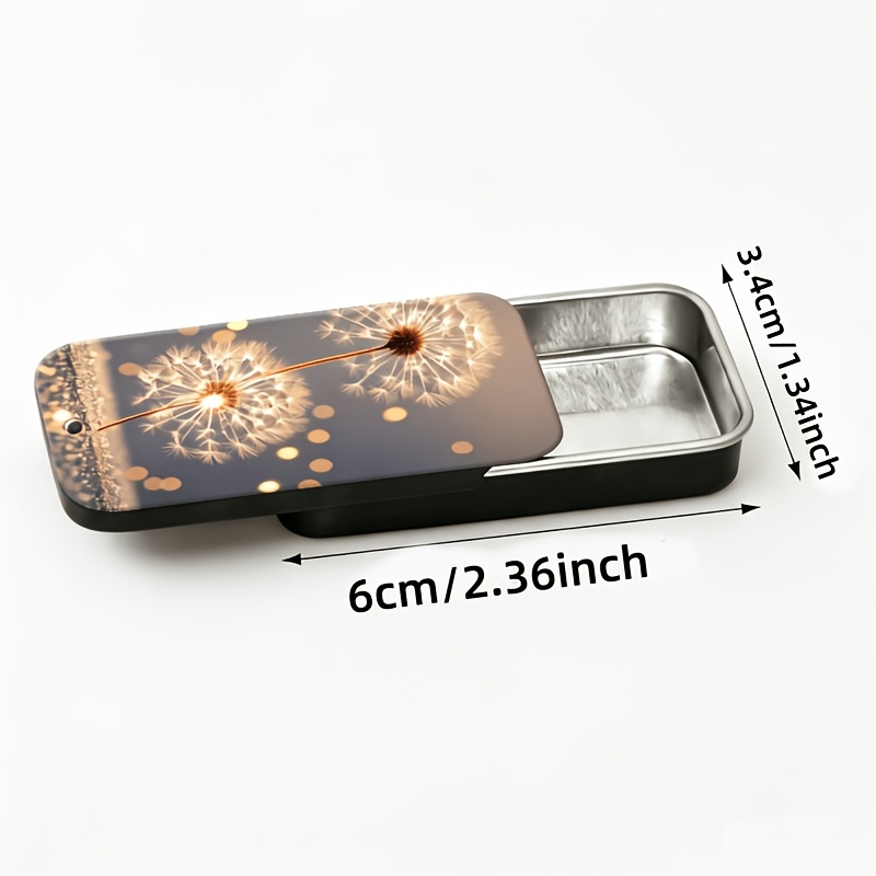Image of Dandelion Metal Matchbox, Simple And Portable Vintage Matchbox, Compact Slide-top Metal Case, Multi-functional Decorative Storage Box. Suitable For Daily Use, Matches Not Included, Ideal For Gifting
