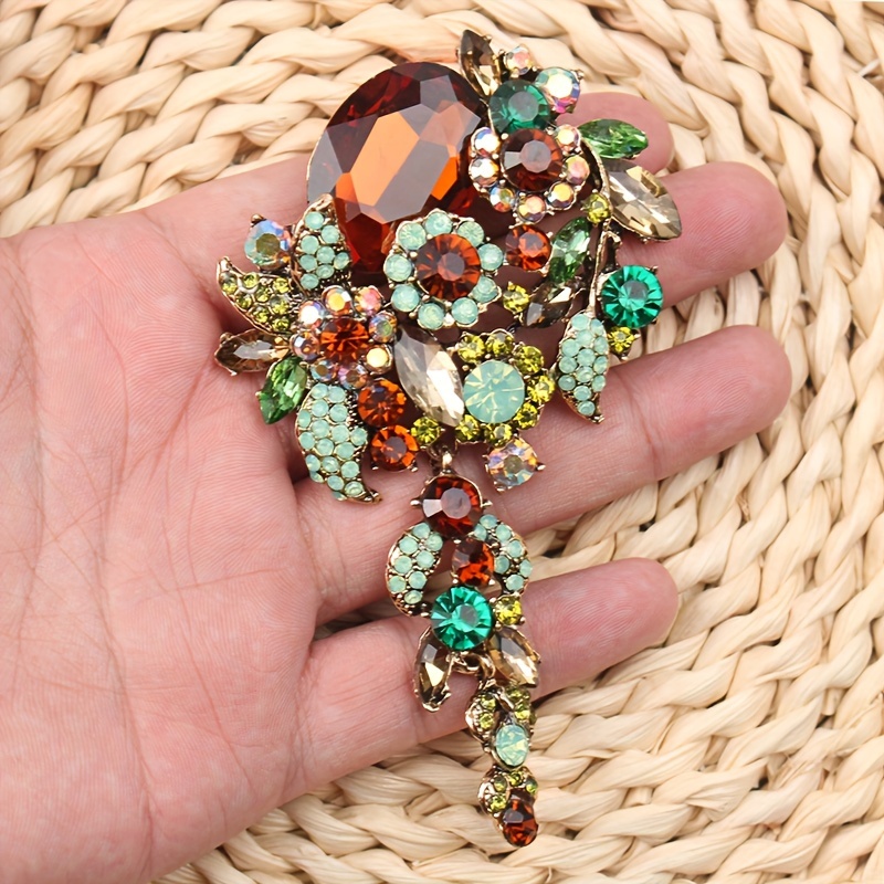 green emerald velvet dress Amber Gold Vintage Design Crystal Rhinestone Dragonfly Brooches for Wo –  Gifts with Love and Art