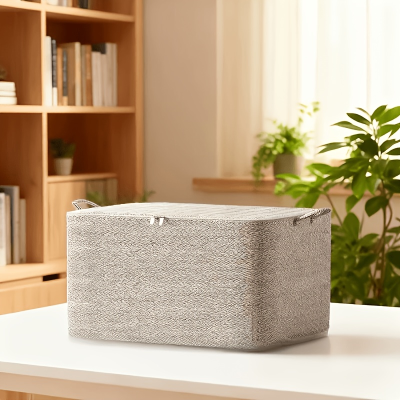 TEMU -extra Large Capacity Foldable Storage Box, Moving Bag Spring Storage With Lid, Home Moving Packing Box, Space-saving Design, Durable Non-woven