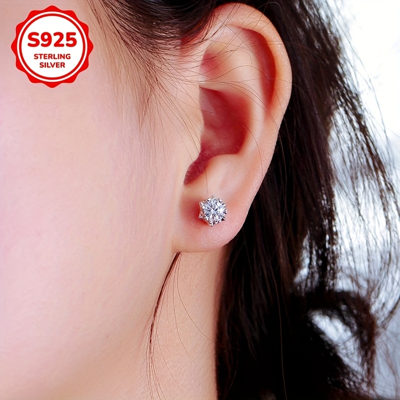 Women's 925 Sterling Silver Snowflake Earrings, Low Allergenic