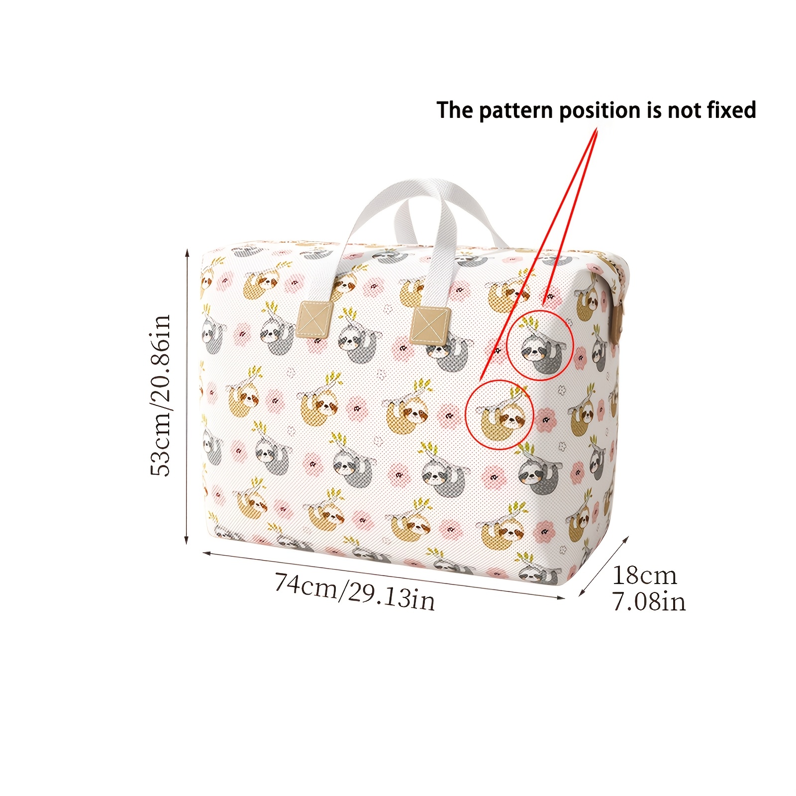 TEMU Borsa da trasporto e da imballaggio portatile con stampa di , borsa tote resistente con manici rinforzati e cerniera, organizzatore di grande