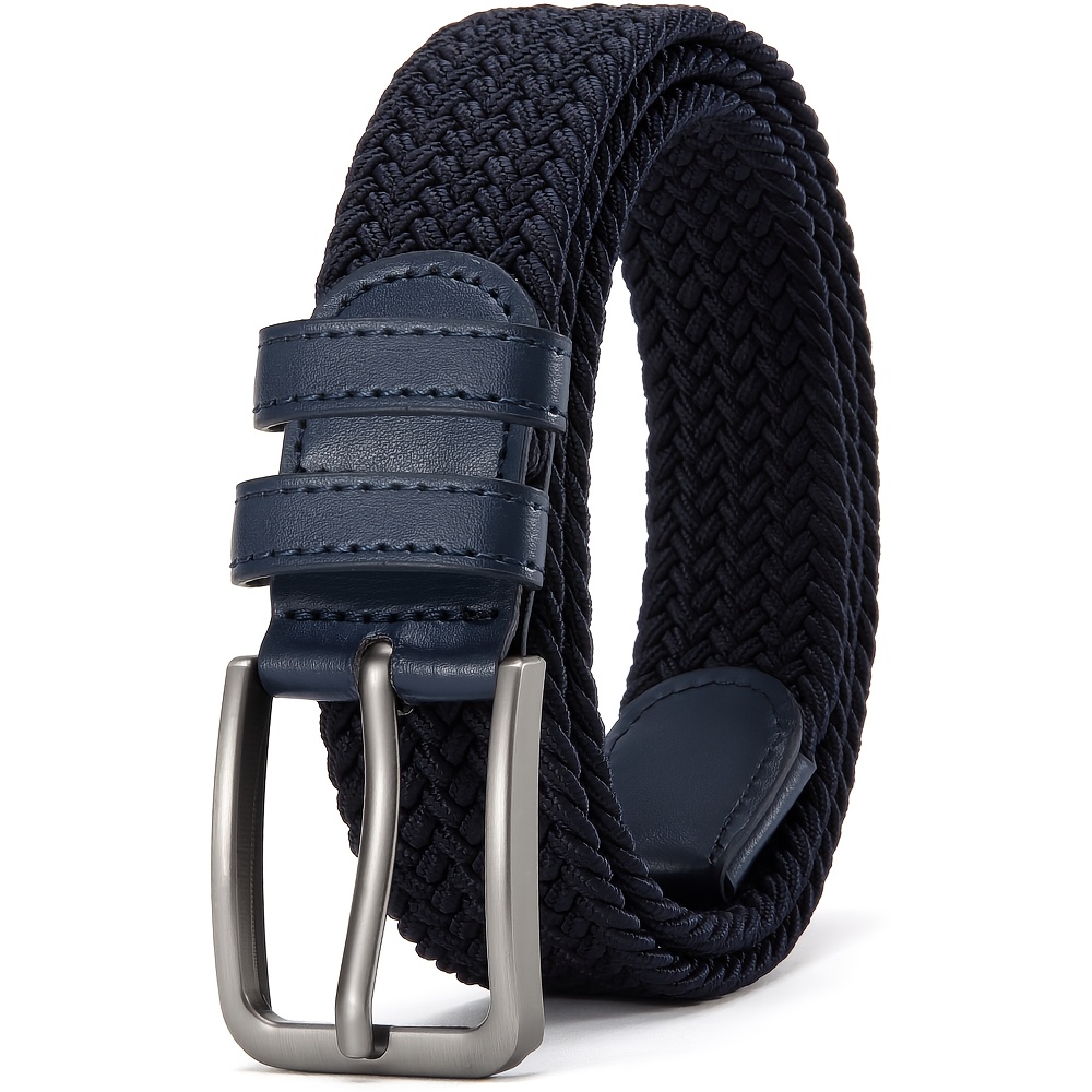 Men's Casual Stretch Golf Belt, Adjustable Woven Fabric Design