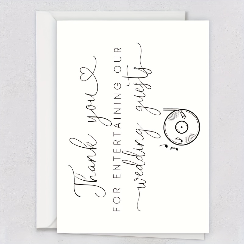 Image of 1pc/6pcs - With Envelope - Thank You For Entertaining Guests, Wedding Thank You Card For Dj, Dj Thank You Card, Dj Card
