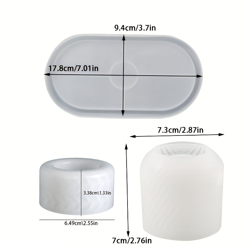 3pcs Silicone Mould Set Oval Tray Mould Grid Pattern Jewellery Box Twine Candle Holder Mould Epoxy Resin Mould Plaster Clay Resin Silicone Mould Home Decorations