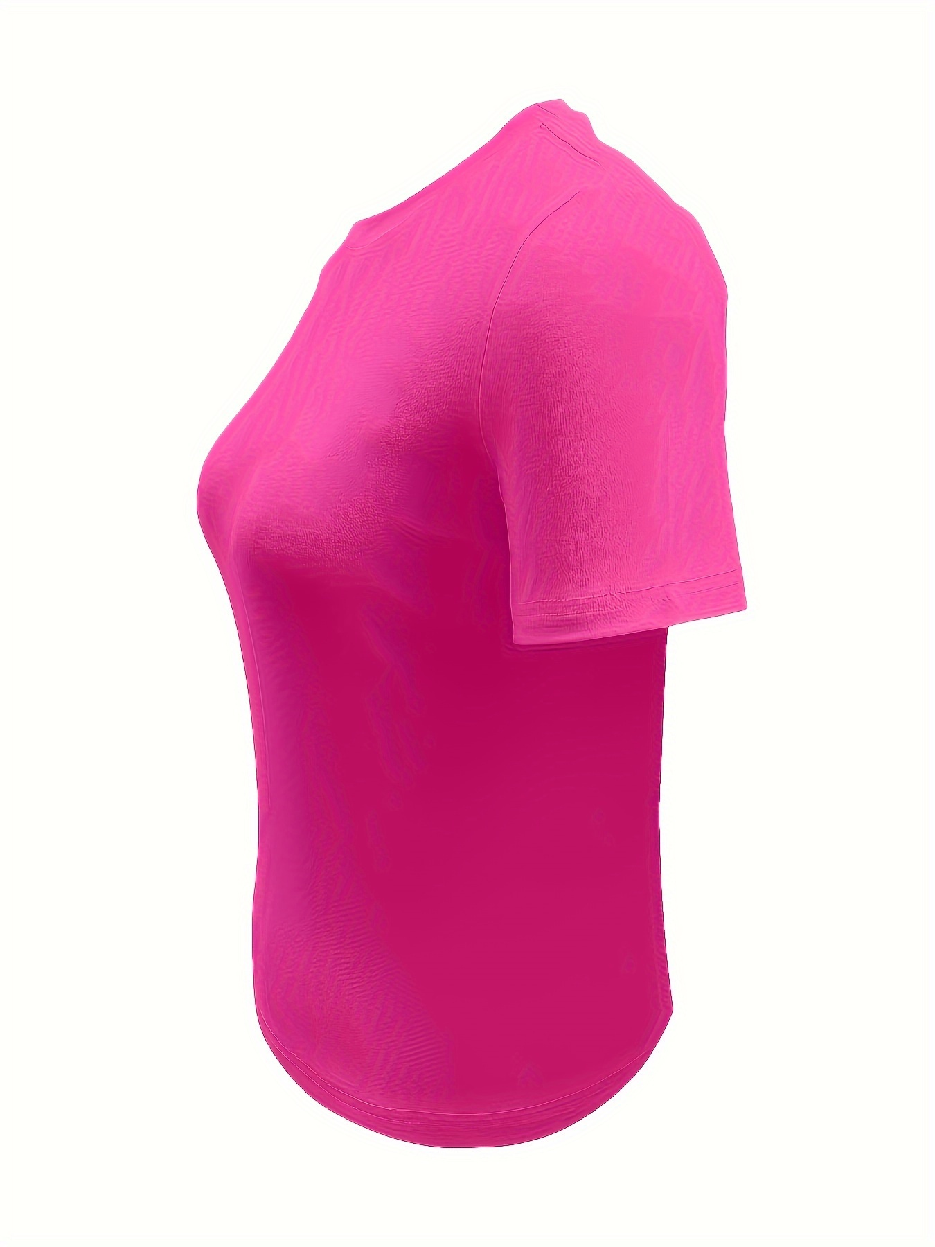 Solid Color Crew Neck T-Shirt, Casual Short Sleeve Top For Spring & Summer, Women's Clothing