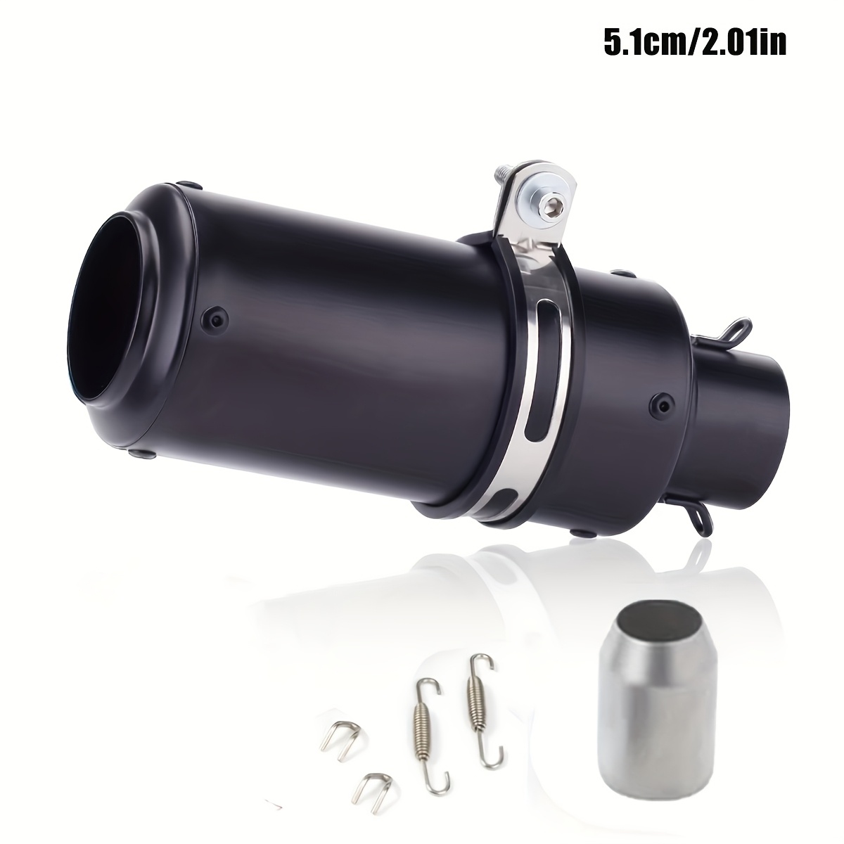 1pc 51mm universal motorcycle exhaust pipe stainless steel       street scooters sports bikes motorcycle accessories aesthetic upgrade   construction details 7