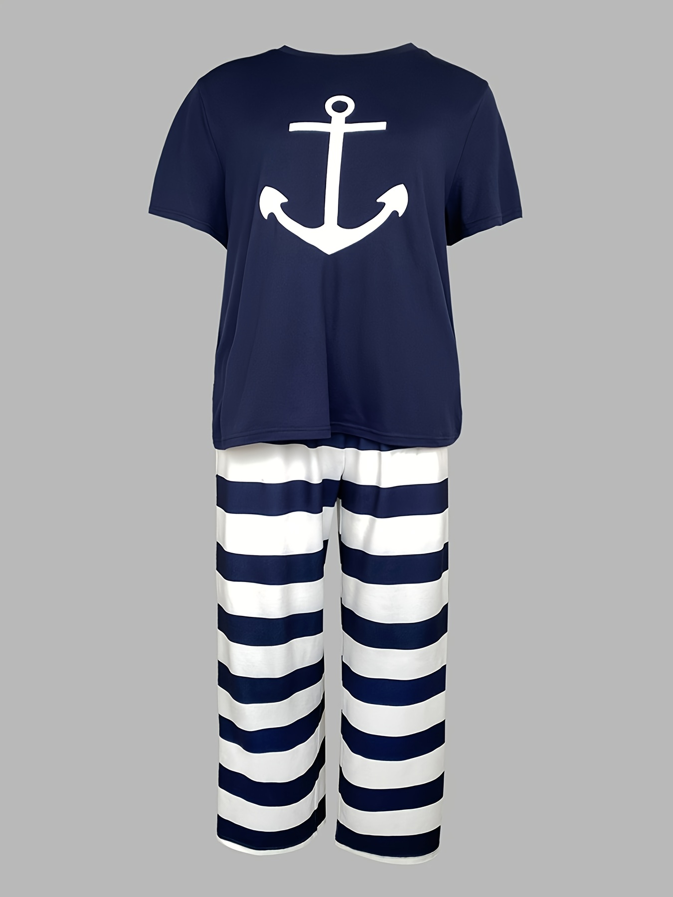 2pcs printed round neck short sleeve set gradient printed loose pants womens summer pajama set breathable   clothing two piece set Product details 11