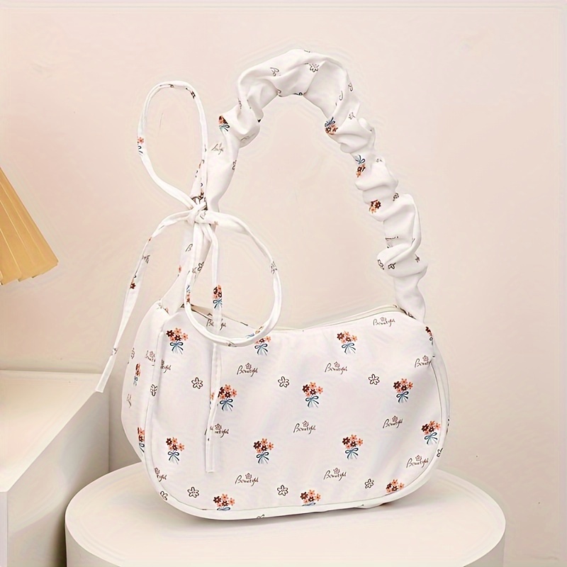 

Sac Bandoulière & Épaule Floral Élégant pour Femme - Sac à Main PU Élégant avec Fermeture Éclair, pour l' ou , Blanc/Rose, Prêt pour Cadeau pour Petite , Sac à Main Original