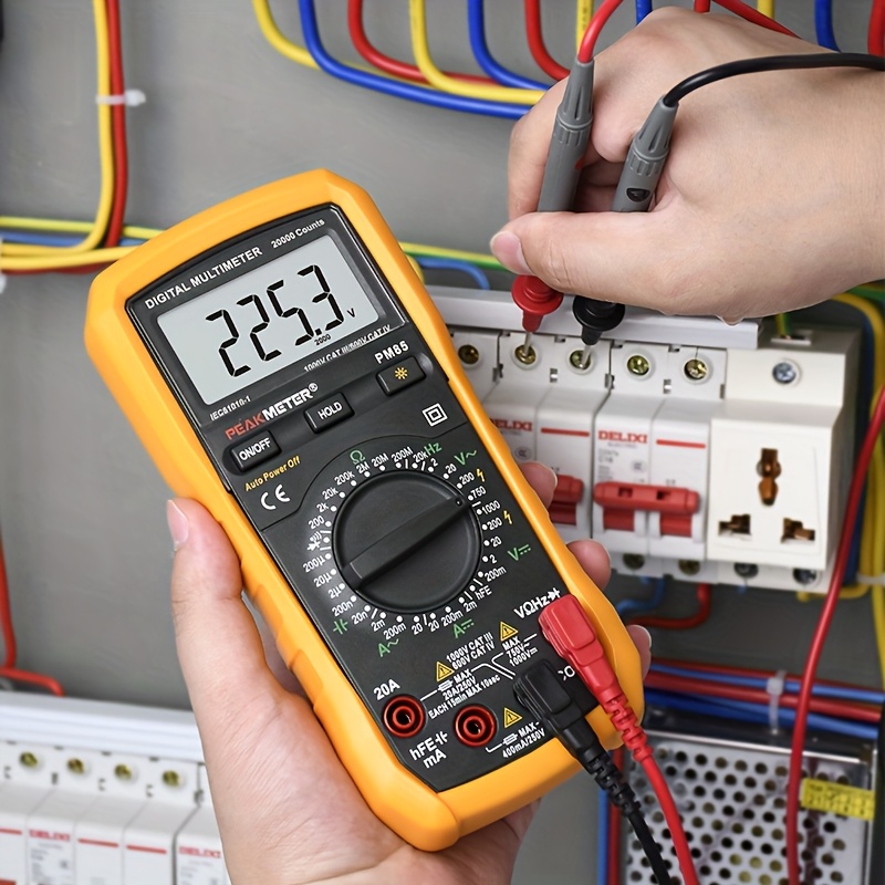 PEAKMETER Digital Multimeter 20000 Counts with True RMS AC/DC Voltage Resistance Capacitance Frequency Temperature NCV Tester meter