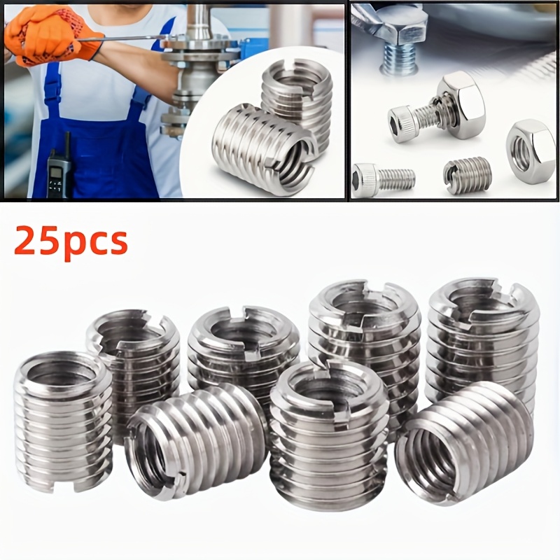 Image of 25pcs -303 Inner And Outer Teeth -10mm Slotted Screw Sleeve-reducing Nut-thread Conversion Sleeve-sliding Wire Sleeve-m3 To M5/m4 To M6/m6 To M8/m8 To M10 To M12