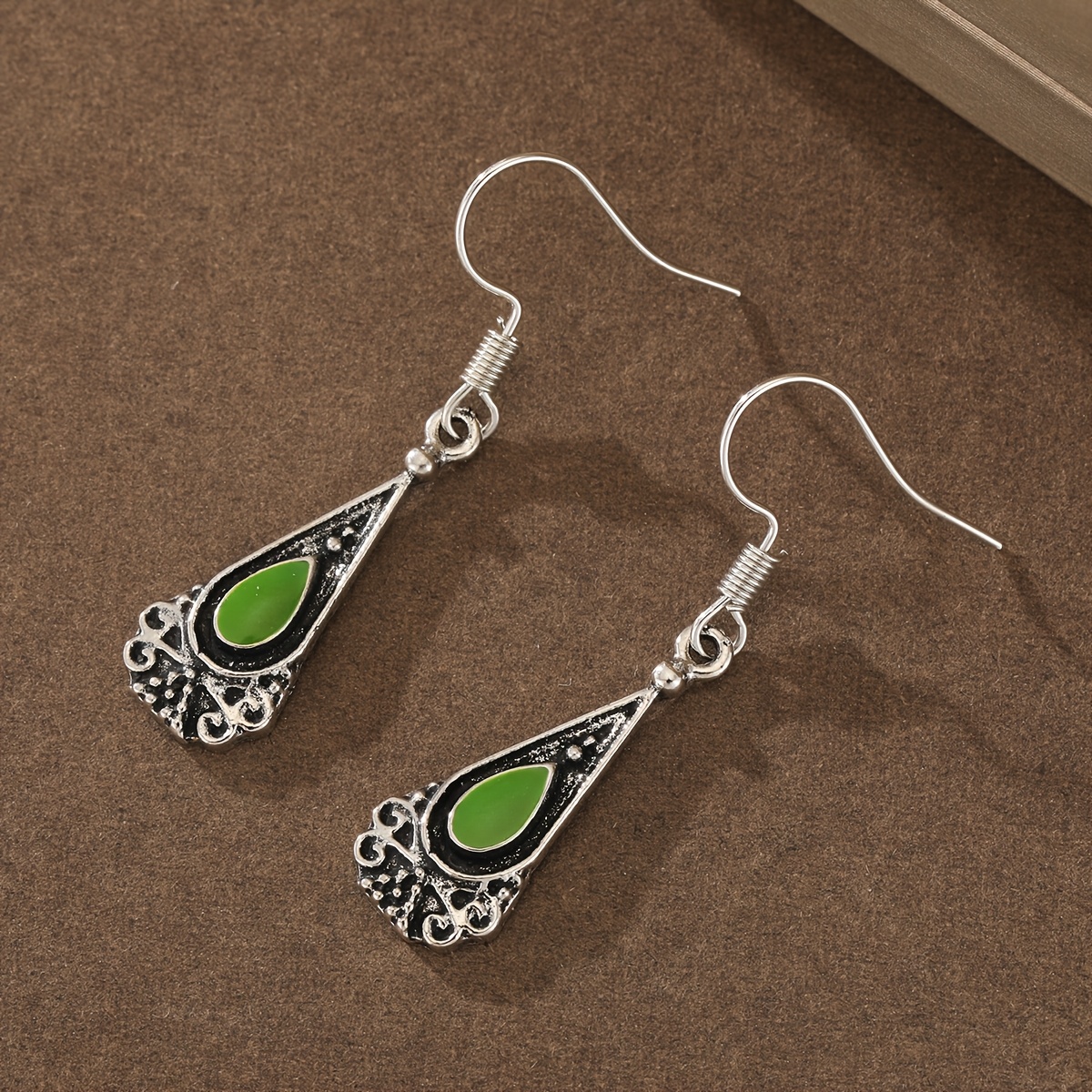 Distressed Triangular Women's Earrings, Vintage Style