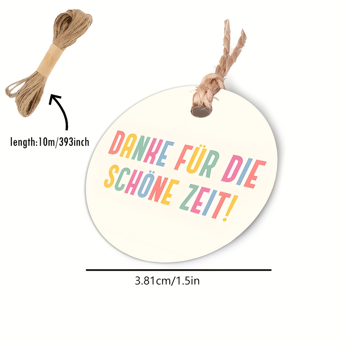 Image of 60pcs, "danke Fur Die Schone Zeit" Colorful German Thank You Tags, Germany Danke Thank You Tag, Hangtags With String For Gift Packaging Tags, Wedding Party Favors, Business Use