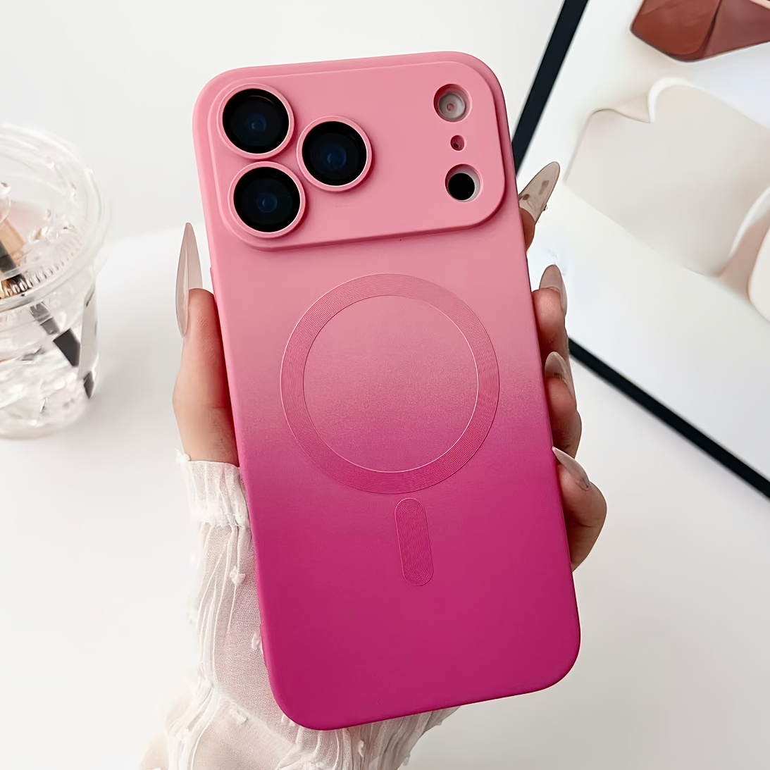 new magnetic wireless charging phone case gradient   tpu magnetic wireless charging phone case with lens protection high-end fashion suitable for iphone 17 16e 16 15 14 13 12 11 pro   air, secure phone grip, magnetic attachment, stylish case, trendy accessory, protective shell, premium  , iphone cover, protective case, gadget protectors, mobile accessories Product details 1