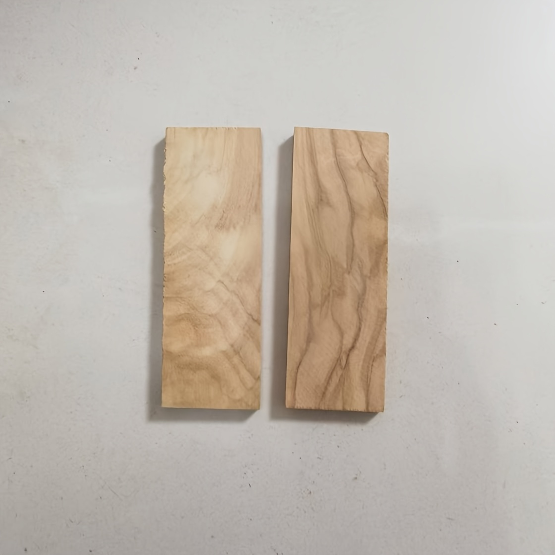 2 Pieces Of Olive Wood Knife Handle Material, Natural Solid Wood Handle Veneer, Wooden Handle With Scars