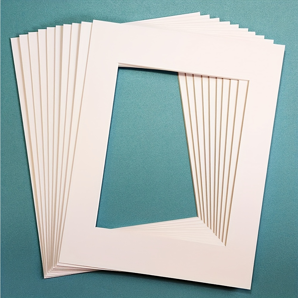 TEMU 15pcs HDHUIUN Tappetino per Cornice Foto 4x6 - Kit con Tappetini Rettangolari Verticali Smussato, per Cornici Singole, Esposizione su Tavolo per
