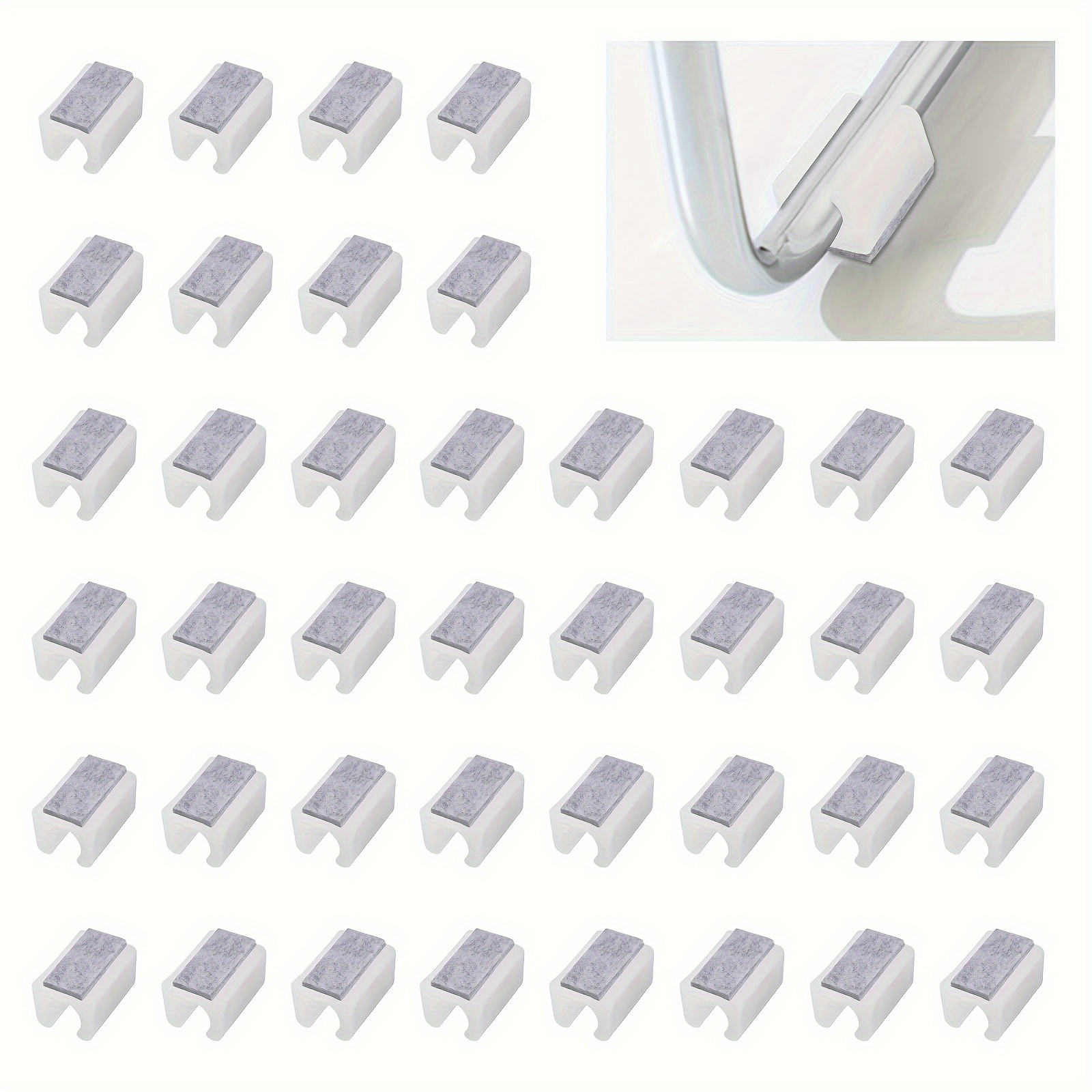 Chair Pads, 40pcs Plastic Chair Leg Floor Protectors With Felt Pads, U Shaped Chair Tube Caps Cover Non-slip Rectangle Chair Legs Tips Caps For Round Sled Base Chair Leg (11-12mm, White)