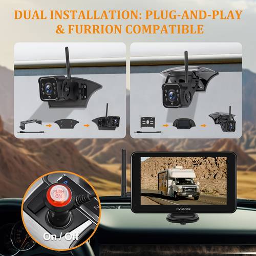 rv backup camera wireless with 7 inch touchscreen monitor for rv plug and play rear view camera clear night hd 1080p for trailer trucks camper motorhome