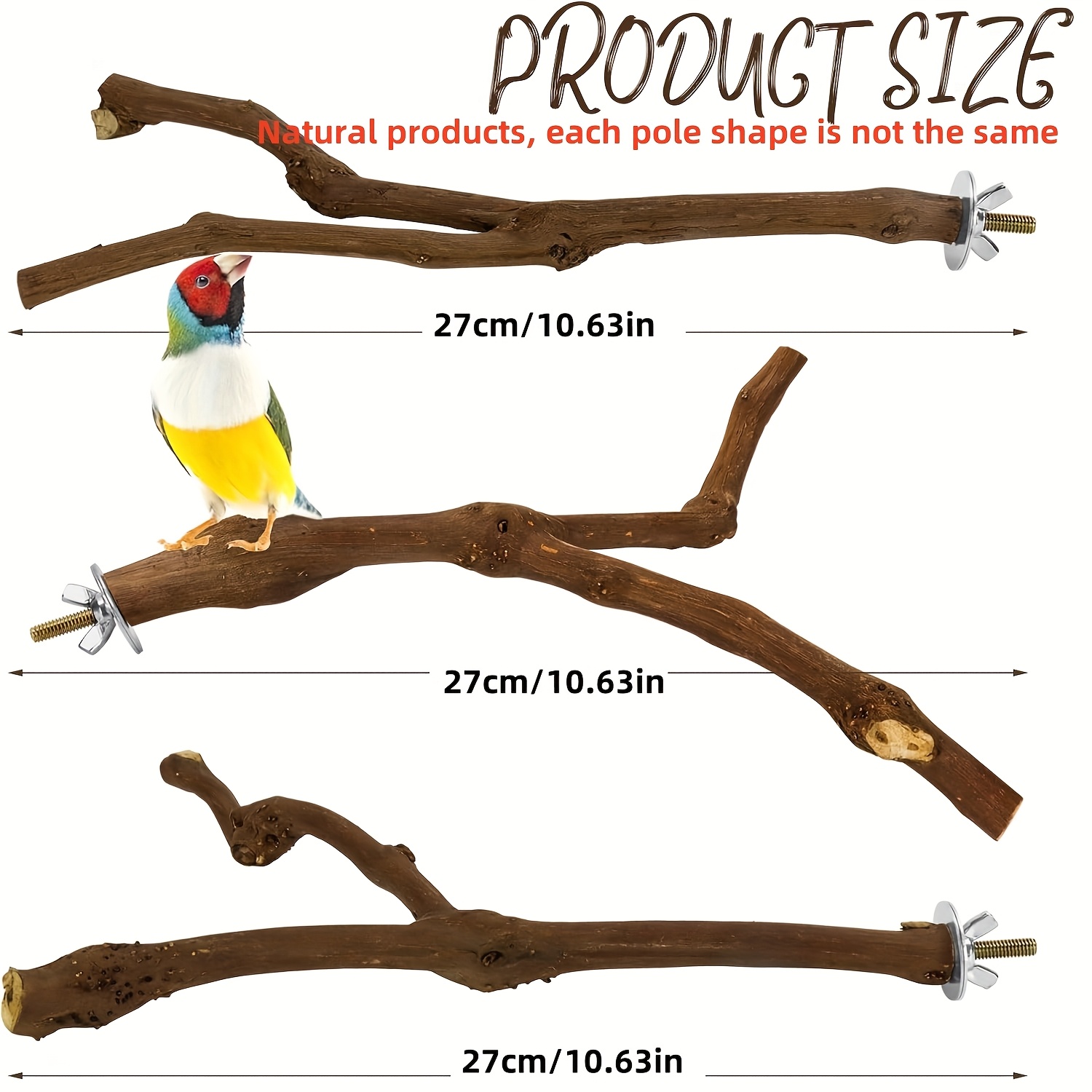 Image of Bird Perch 3pcs Grapevine Branch Wooden Birdcage Accessories Stick Bird Stand Suitable For Small And Medium Parrots Lovebirds Xuanfeng Parrot Gnawing Grinding Teeth