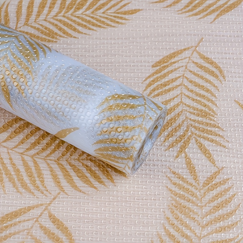 TEMU 1 Rollo, Mejorado de de Café Dorada, Almohadilla Impermeable para Refrigerador de Gabinete de Cocina, Antideslizante, Lavable, Reutilizable,