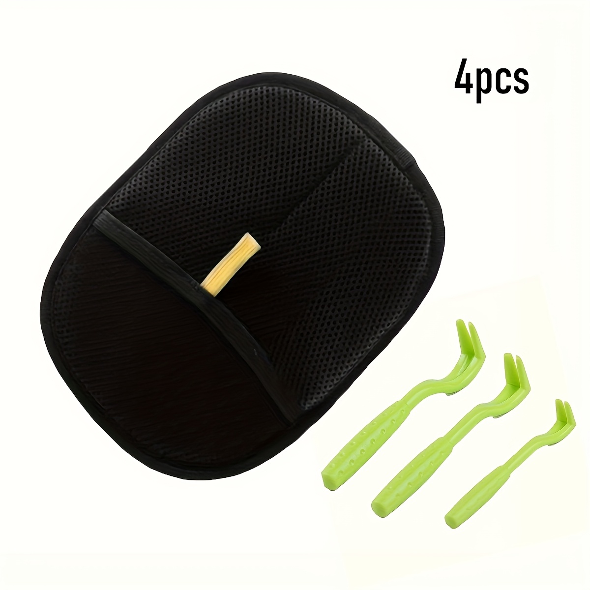 4pcs Set Pet Grooming Gloves With 3pcs Tick Combs, Tick Remover For Dogs And Cats, Instant Hair Removal From Clothes, Furniture, And Carpets, Suitable For Cleaning And Care, Reusable And Washable