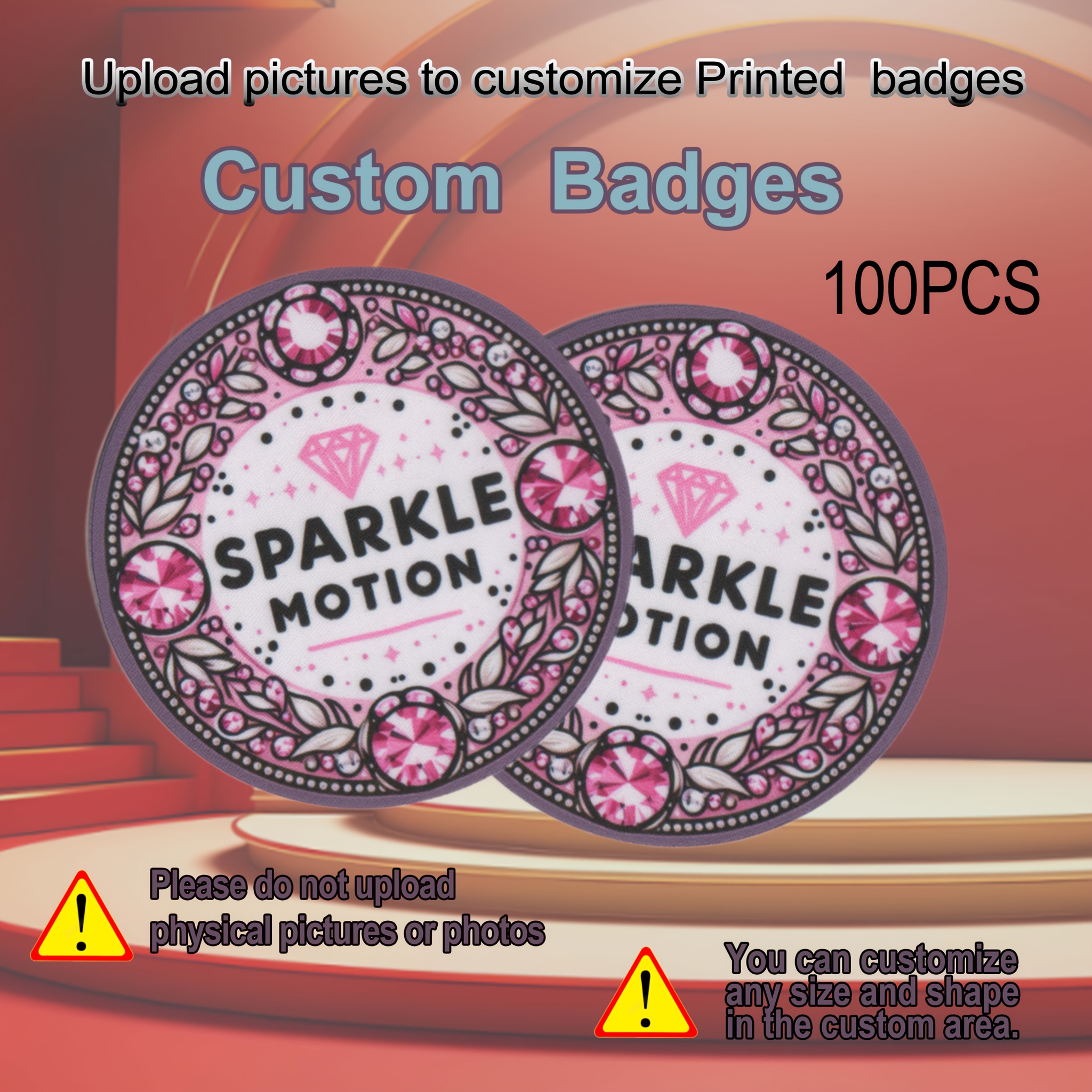 TEMU Custom 100pcs Sew On Print Logo Patches Personalized Fabric Patches For Hat And Clothing Featuring