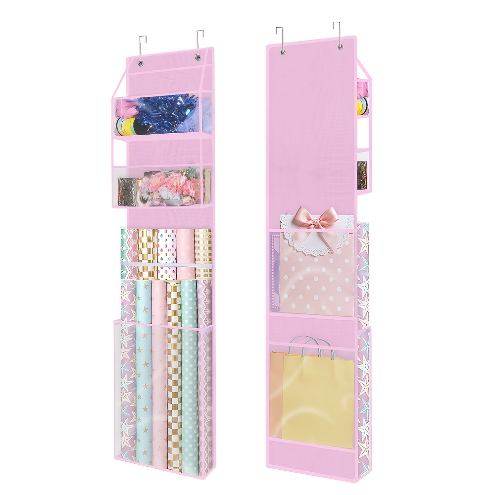 TEMU Eine Packung Aufbewahrung für hängendes Geschenkpapier, Größe 59X14 Zoll, mit doppelseitigem Design zur Organisation von