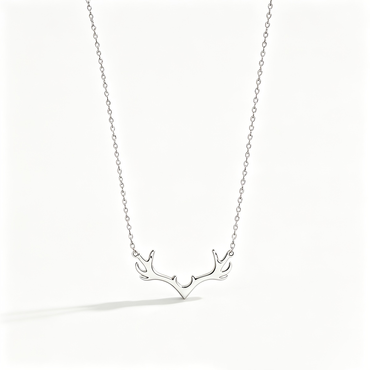 Image of A 304 Stainless Steel Hypoallergenic Antler Pendant Necklace, Suitable For Daily Men And Women. Edition For Mother's Day, Valentine's Day, Or As A Anniversary Gift