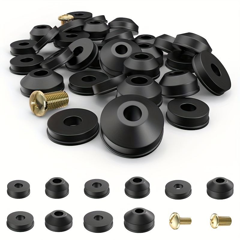 

116-piece Rubber Flat Washer Assortment Kit - Variety Sizes For Quick-open Faucet Valve Replacement, Ideal For Outdoor Garden Faucet Stem Leak Repair