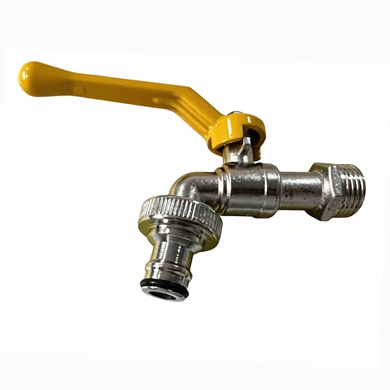 Image of Heavy Duty Outdoor Garden Hose Faucet - Dual Outlet, 1/2" Connection, Leak-proof Thread For Lawn, Patio, Car Wash - Compatible With Nozzle And Hose Gun - Versatile
