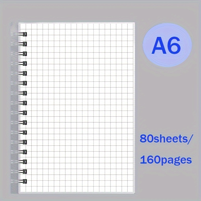 1pc A6 80 Sheets/160 Pages Pp Thickened Side Page Turning Coil Thickened Notebook Spiral Notebook, , Flap Type Design Perfect For Study, Work, Travel And Planning