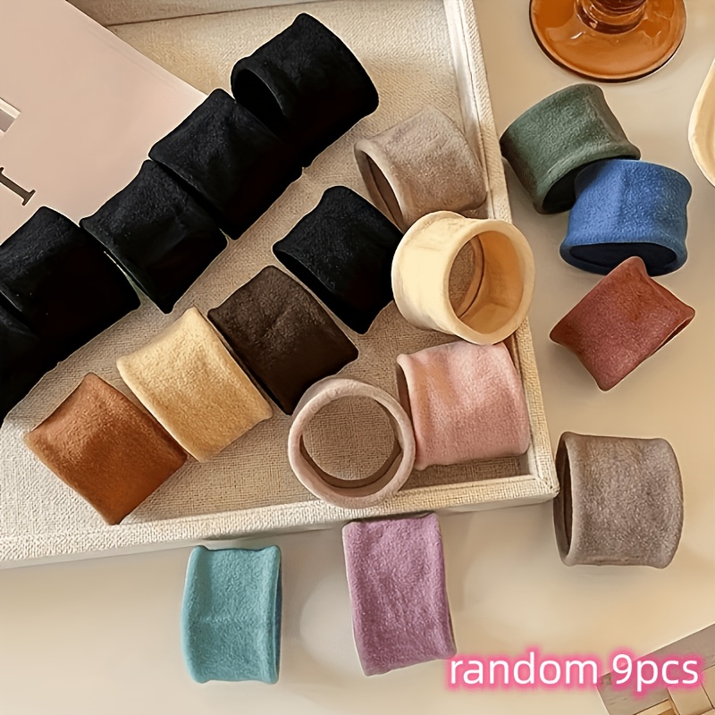 TEMU 9pz Colori Casuali, Elastici per Capelli da Donna a ad Elasticit�, Allargati e Ispessiti, Accessori per Capelli Senza Cuciture Semplici e