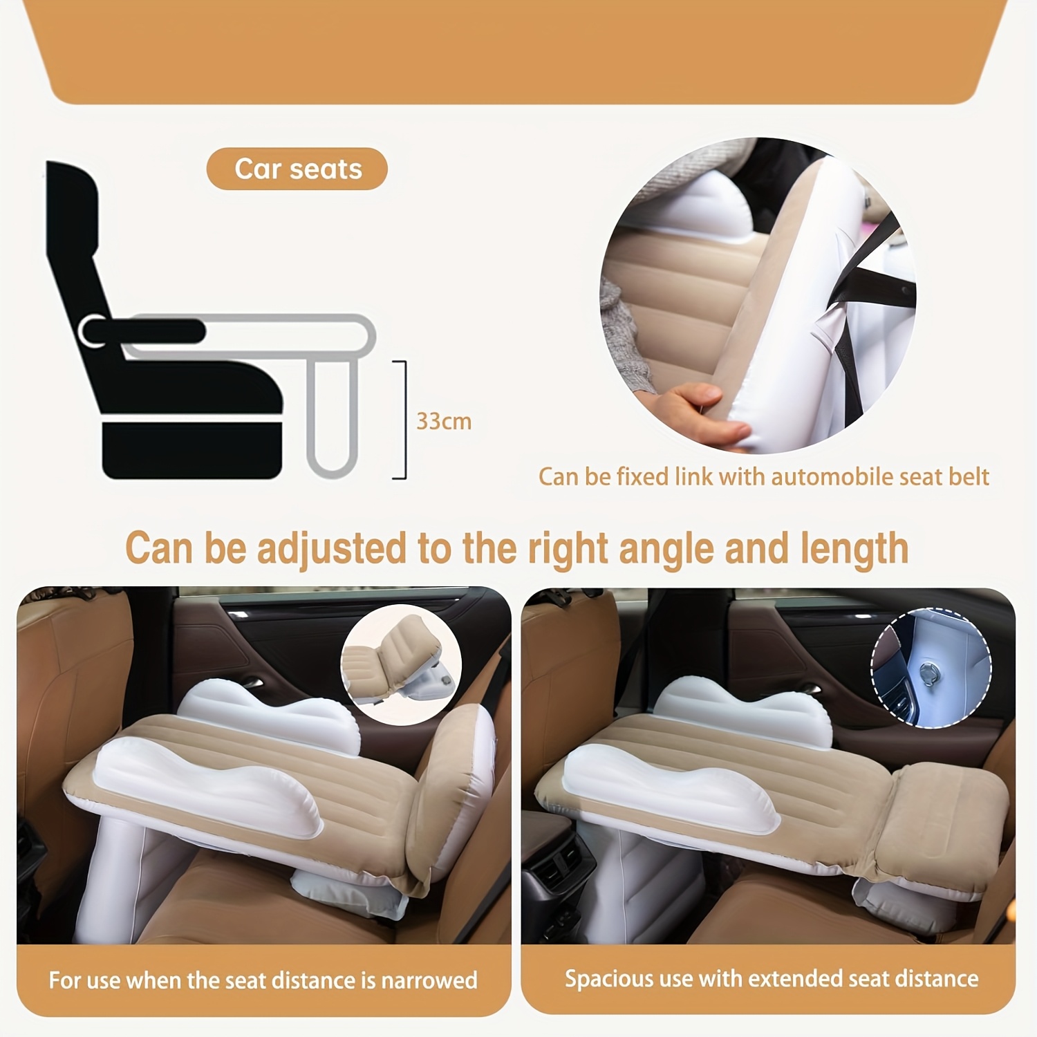 inflatable travel bed portable airplane seat extender rv Temu