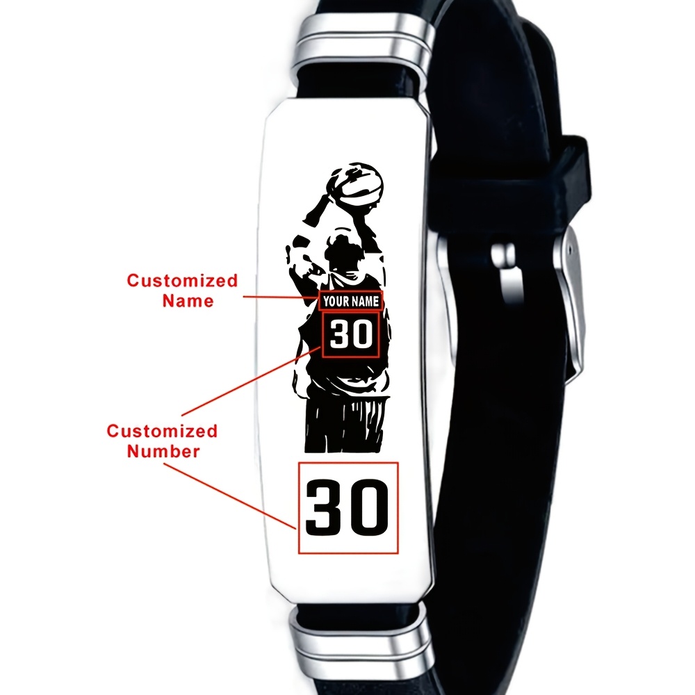 TEMU Personalizza un braccialetto sportivo personalizzato a tema basket, il miglior regalo commemorativo per i compleanni e le vacanze delle e un