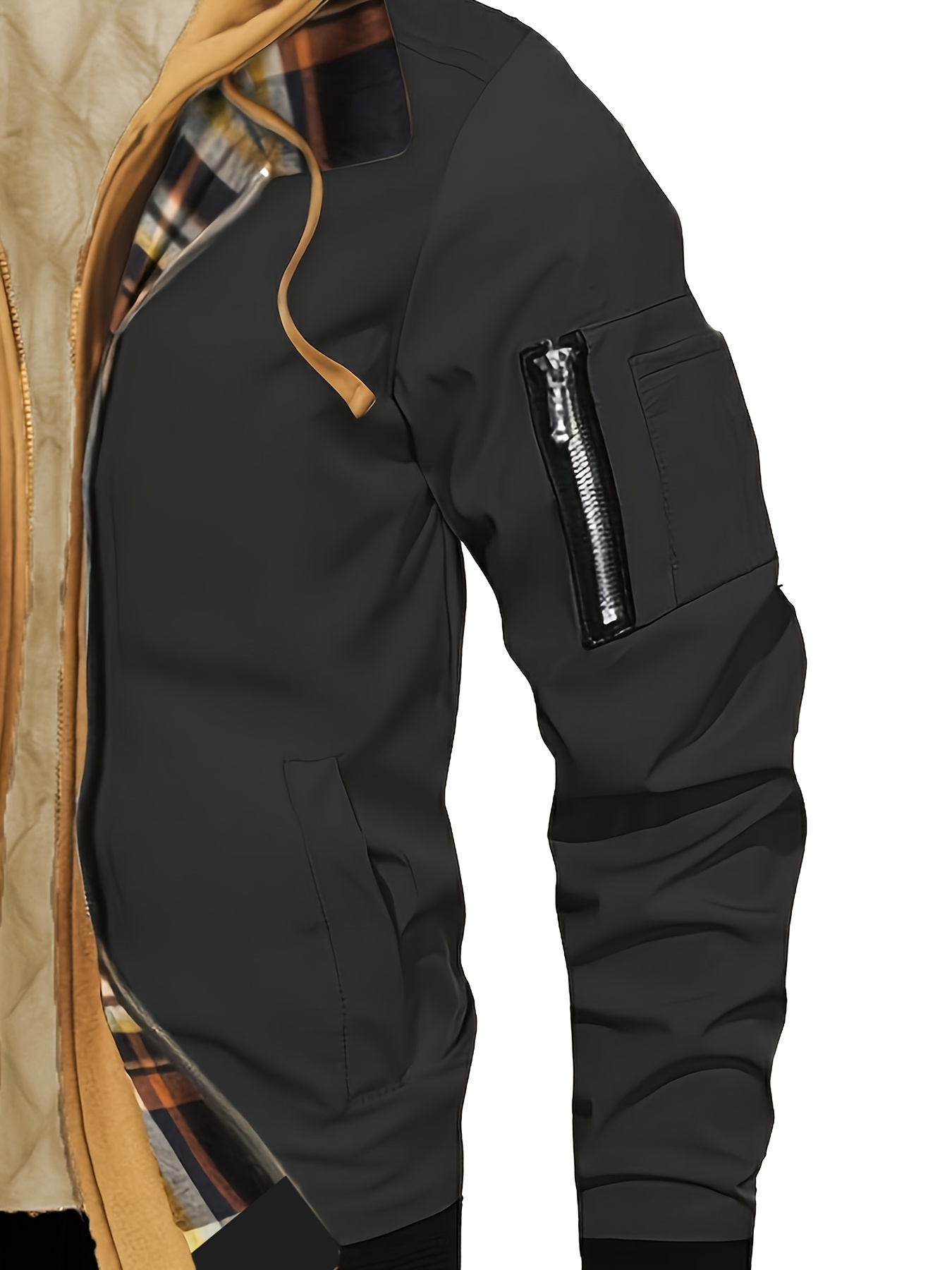 Veste d'hiver à capuche pour homme Pearson OBM, style coréen, un vêtement d'extérieur décontracté et tendance, couleur unie, style formel, avec détails de fermeture éclair