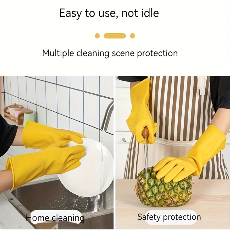 8 pairs of heavy duty waterproof latex gloves featuring   grip lead free and wear resistant ideal for kitchen cleaning dishwashing and household chores made from   non slip pvc material for long lasting protection details 3