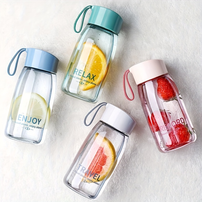 

1pc 380ml/12.85oz Creative Transparent Water Cup, Portable Leakproof Water Bottle With Strap, Suitable For Outdoor Sports, Fitness, Travel