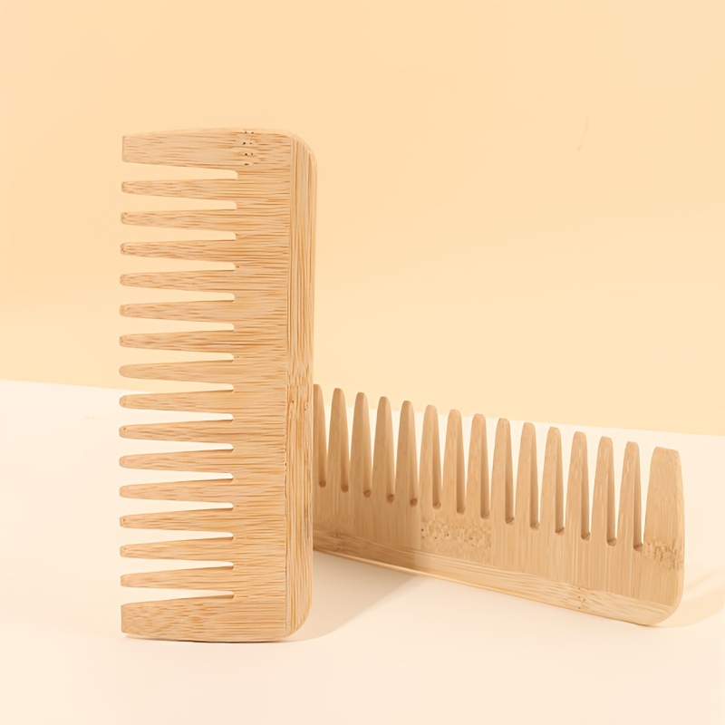 

Natural Bamboo Wood Wide Tooth Comb: Anti-static, Damp & Dry Safe, Suitable For All Hair Types